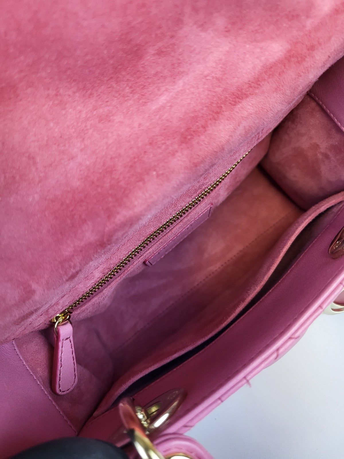 Dior Lady Dior  Ombre Pink Leather Small Shoulder Bag