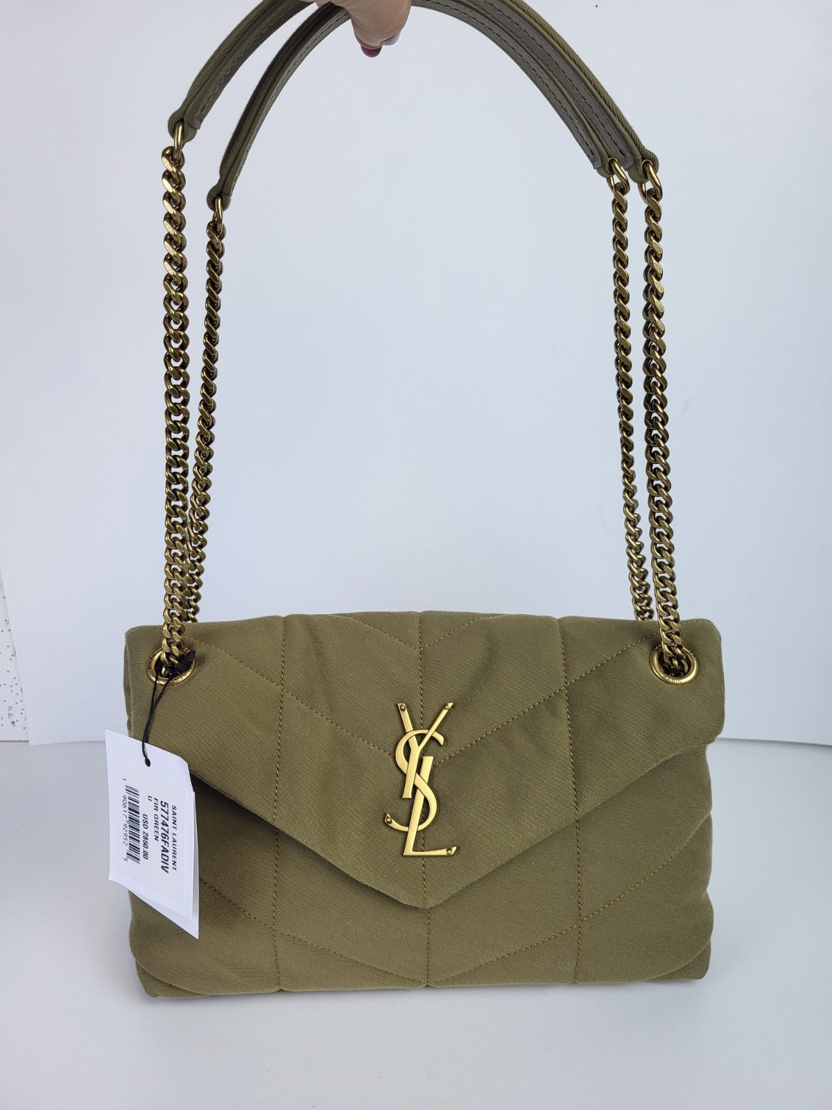 Saint Laurent Loulou Green Olive Shoulder Bag For Women $2850