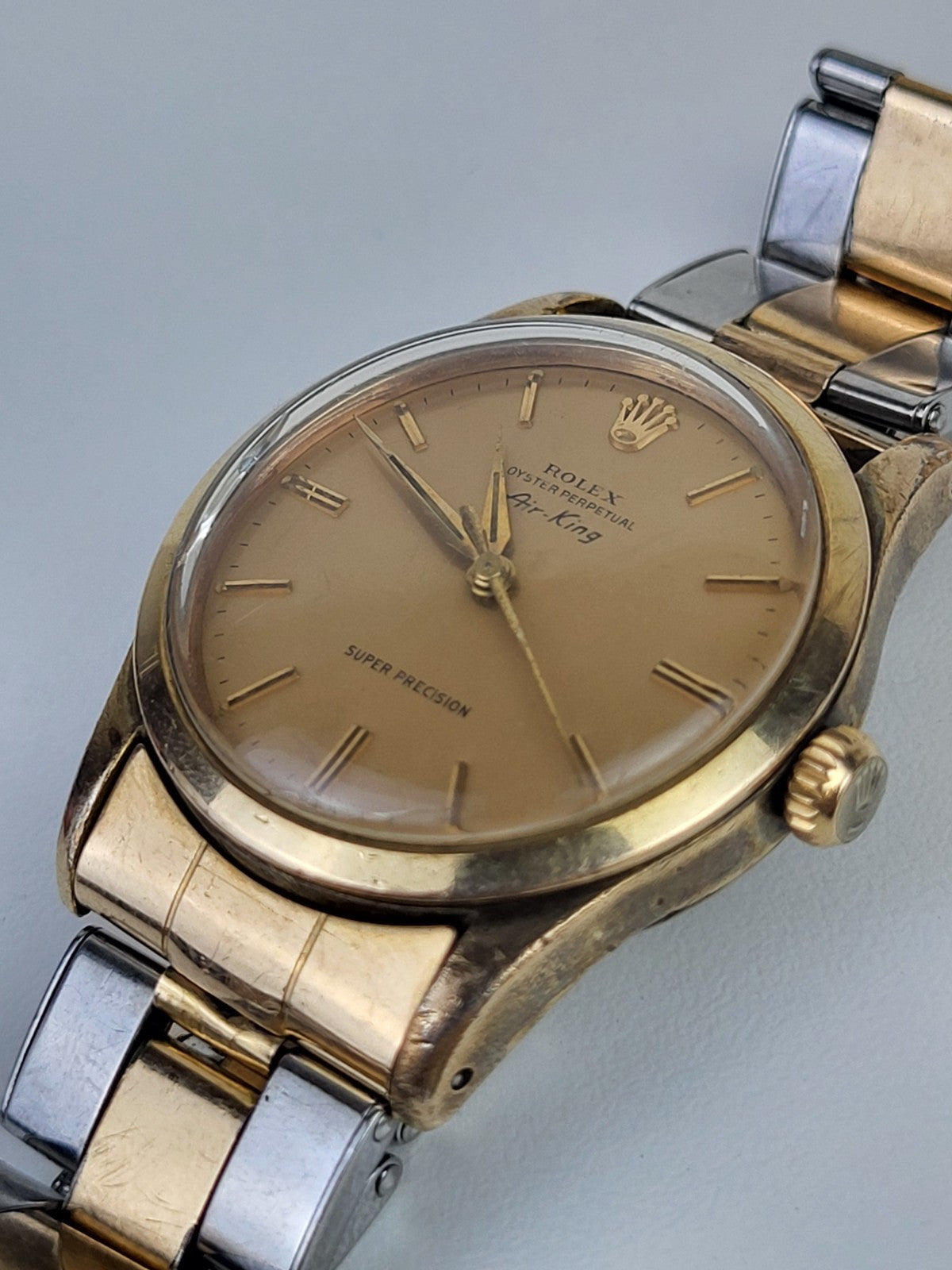 Rolex Air King Watch 5506 Rare Two Tone 14k Gold 34mm
