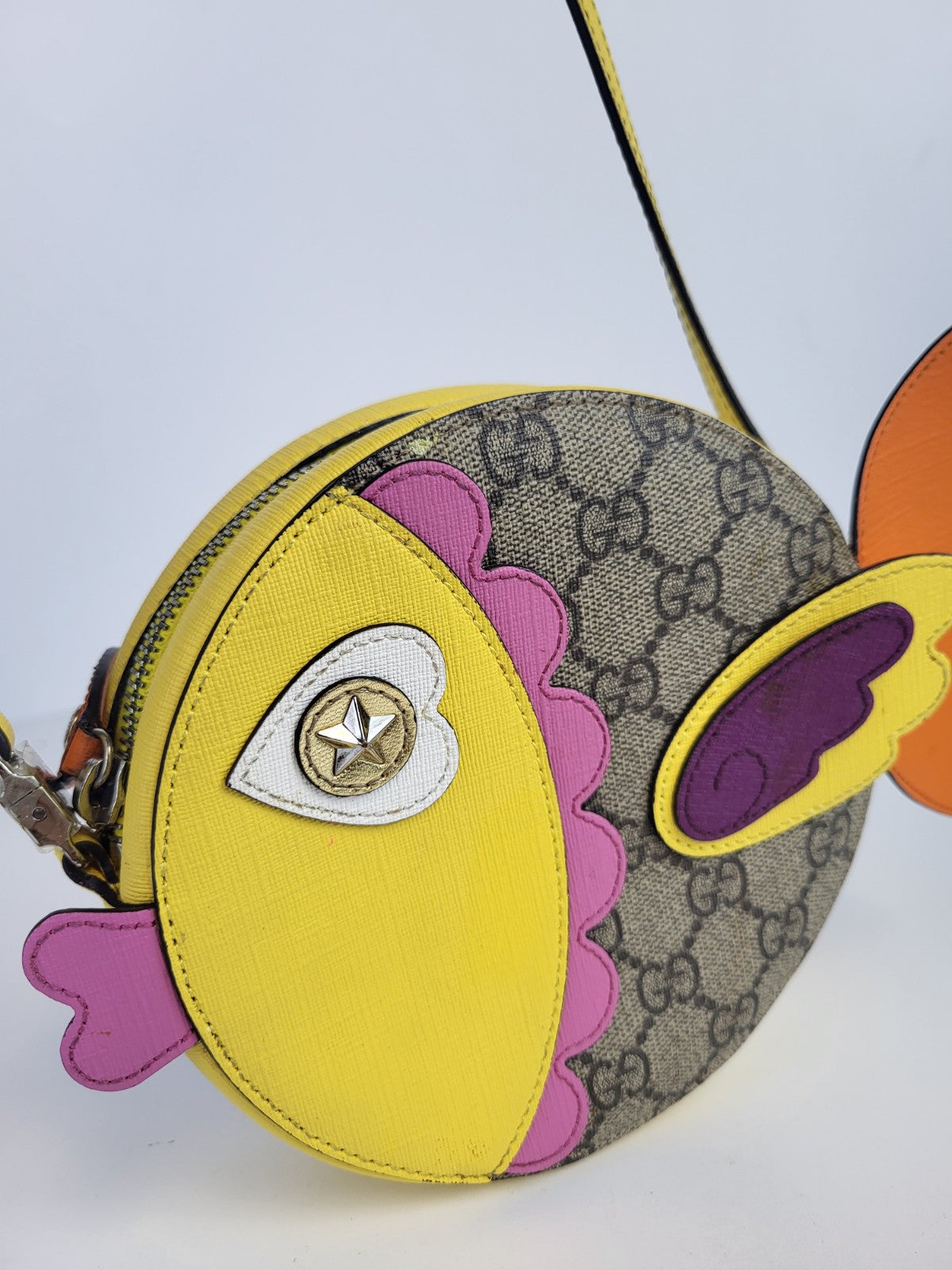 Gucci Girls' GG Supreme Fish Crossbody Bag