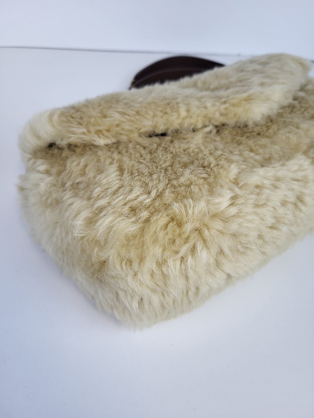 Saint Laurent Calypso Small Shearling Shoulde Bag