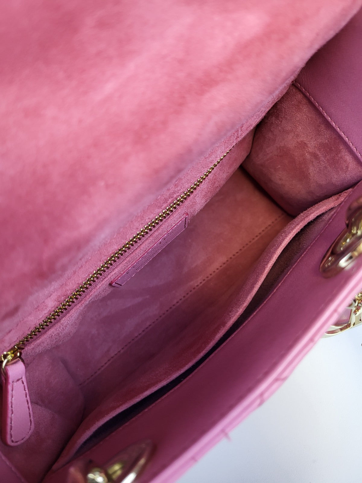 Dior Lady Dior  Ombre Pink Leather Small Shoulder Bag