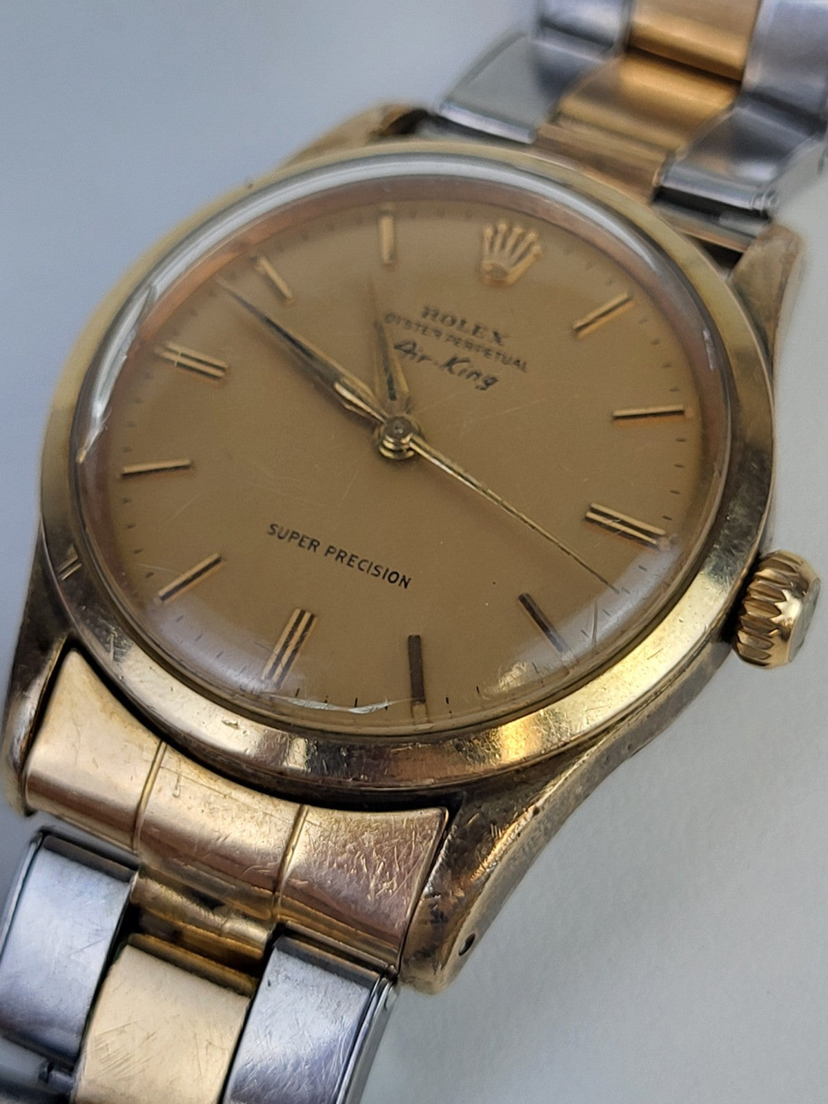 Rolex Air King Watch 5506 Rare Two Tone 14k Gold 34mm