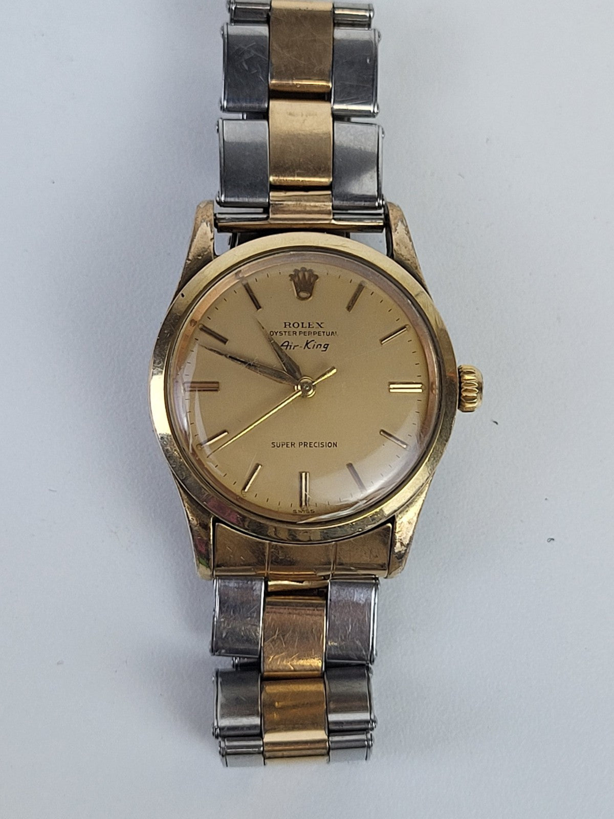 Rolex Air King Watch 5506 Rare Two Tone 14k Gold 34mm