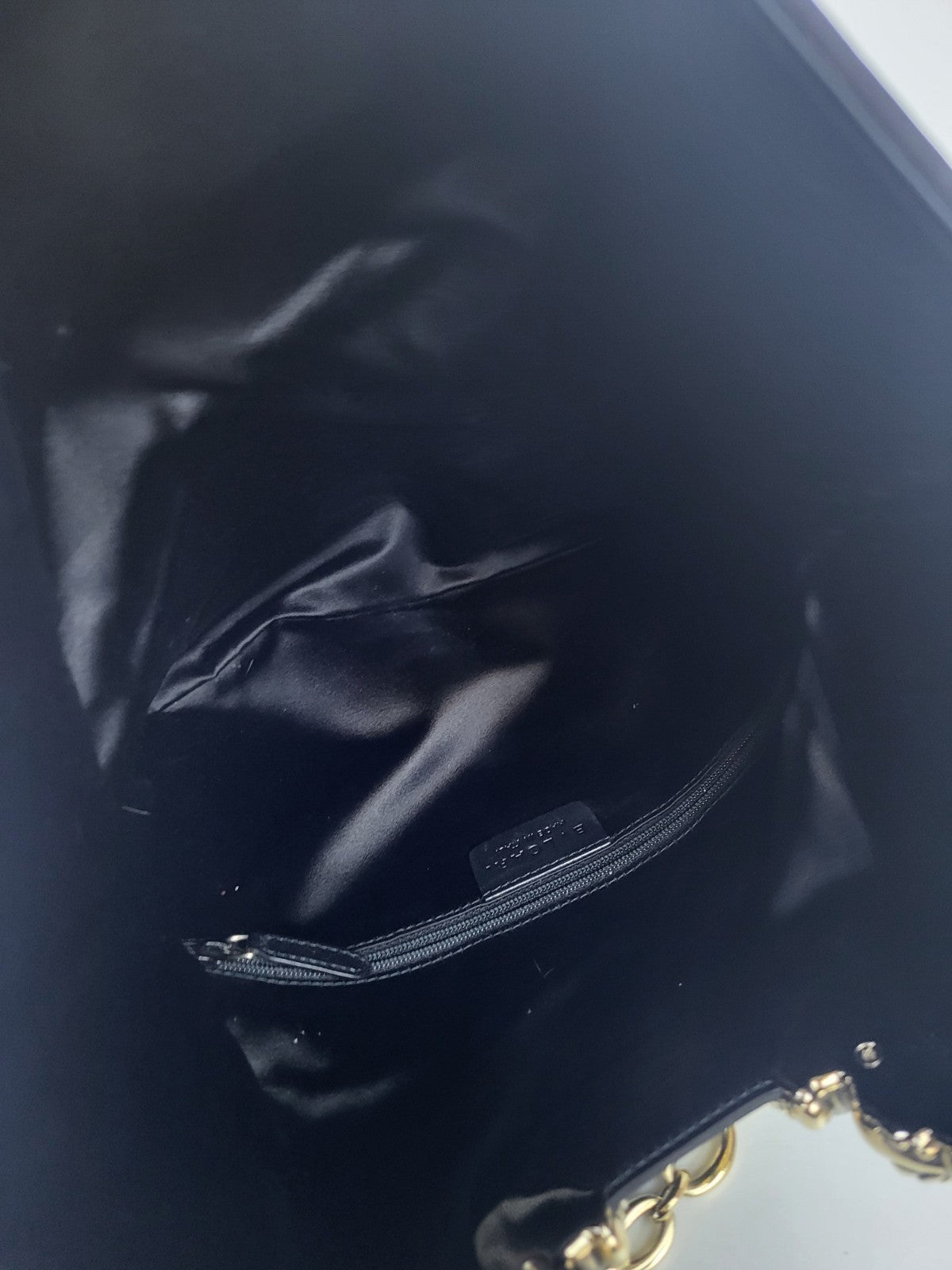 Bvlgari Leoni Flap Chain Shoulder Bag Black Satin 