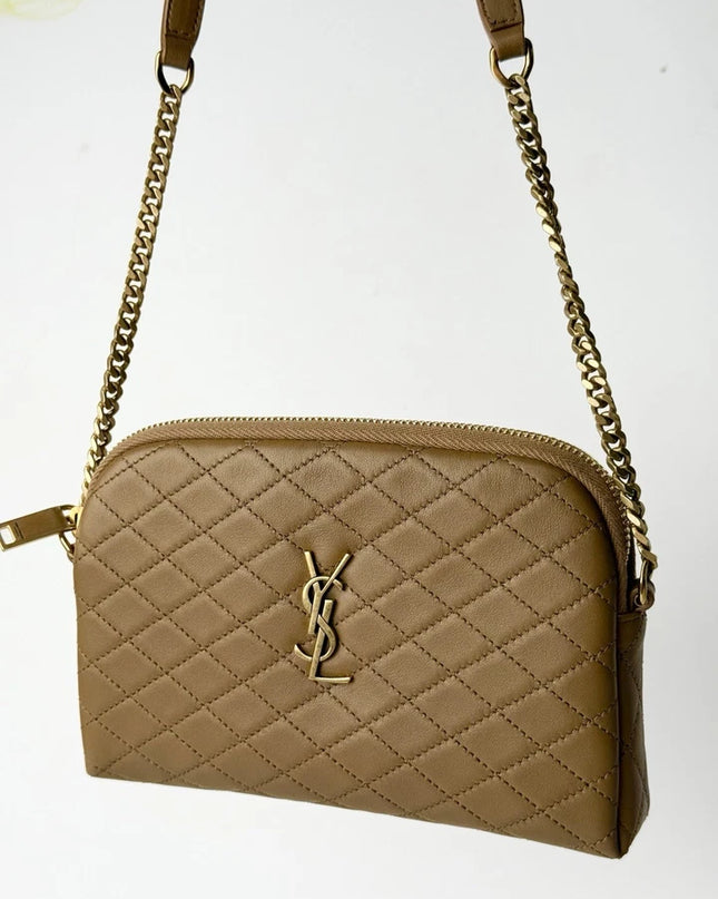 Saint Laurent Gaby Lambskin Quilted Leather Crossbody Bag