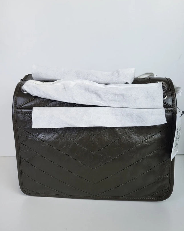 Saint Laurent Medium Monogram Niki Bag in Olive Green