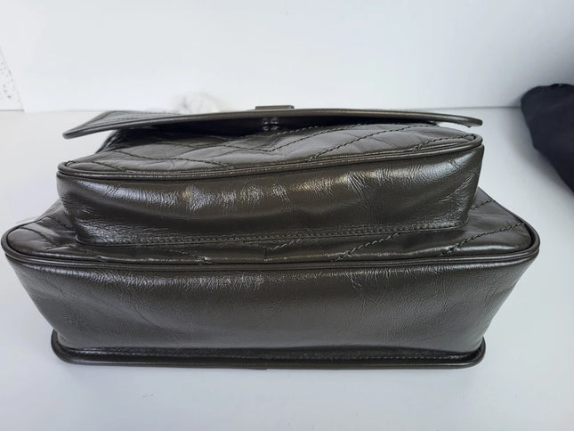 Saint Laurent Medium Monogram Niki Bag in Olive Green