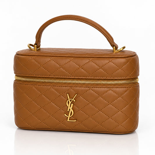 Saint Laurent Mini Gaby Vanity Case in Dark Toffee